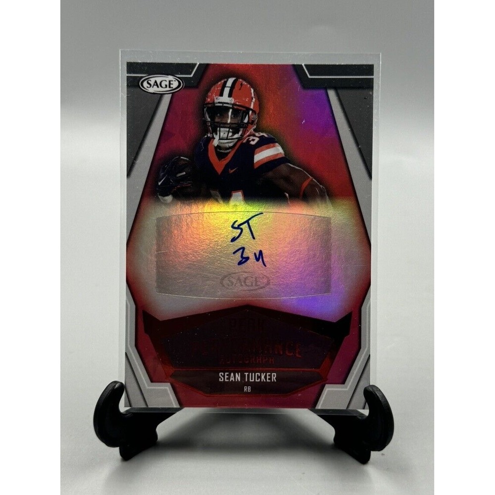 2023 Sage Red Peak Performance Autograph Rookie RC Sean Tucker Syracuse